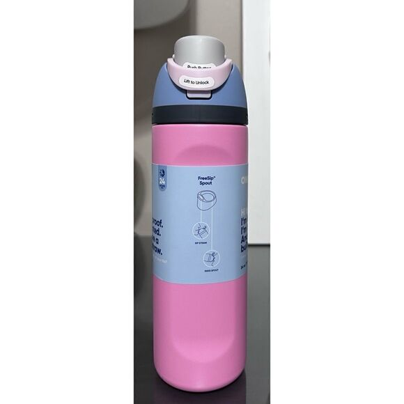 Owala FreeSip 24oz Stainless Steel Water Bottle, PINK SKIES - Picture 3 of 5